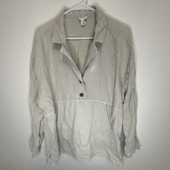 Nicole Miller Linen Top XL Lyocell Green - Picture 1 of 7